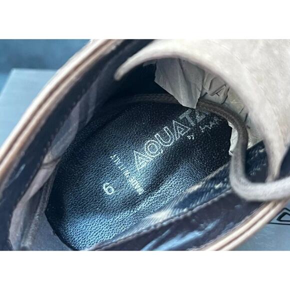 Aquatalia By Marvin K ‘Cassie’ Gray Suede Laceup Wedge Booties Italy Size US 6 - Picture 5 of 6